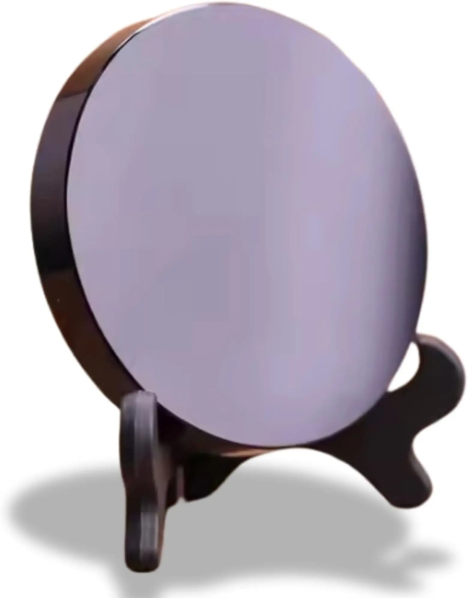 3.15" Natural Black Obsidian Scrying Mirror - Healing Crystals for Witchcraft, Divination, Meditation, Crystal Decor with Wooden Stand