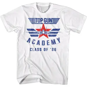 Top Gun Men's Shirt Navy Fighter Jet Pilot Academy Class of 86 Graphic Tee Maverick Tom Cruise Movie Merch Pilot Dad Gift