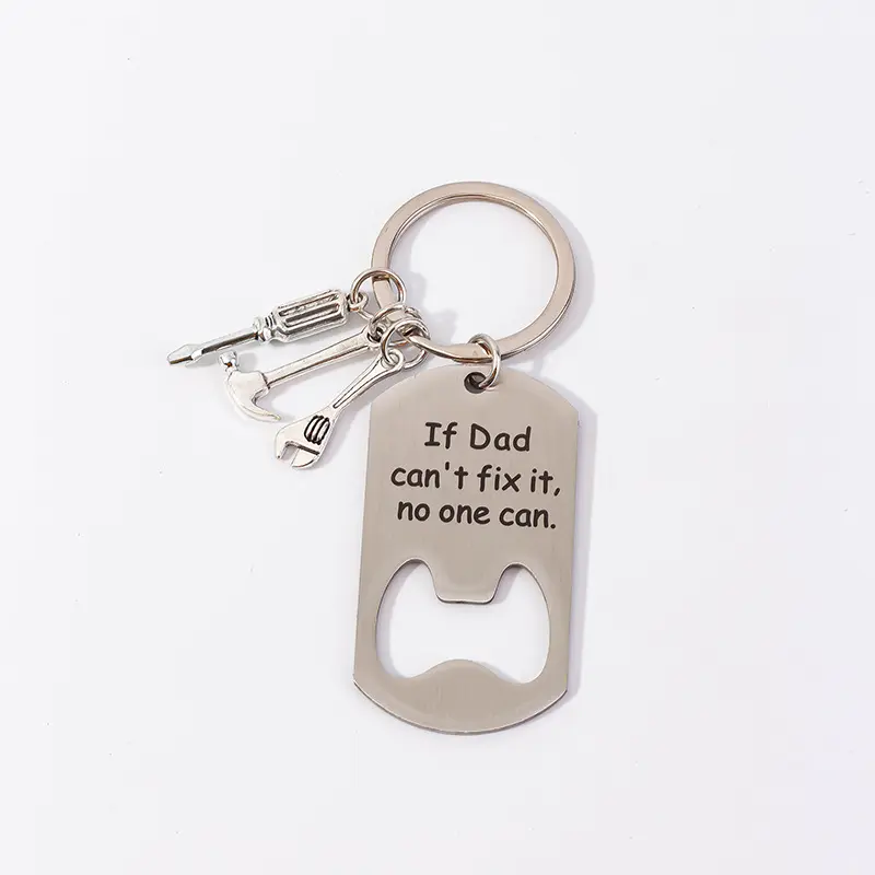 Father's Day Keychain Gifts for Dad from Daughter Son Adjustable Heart Rate Couples Bracelet Set