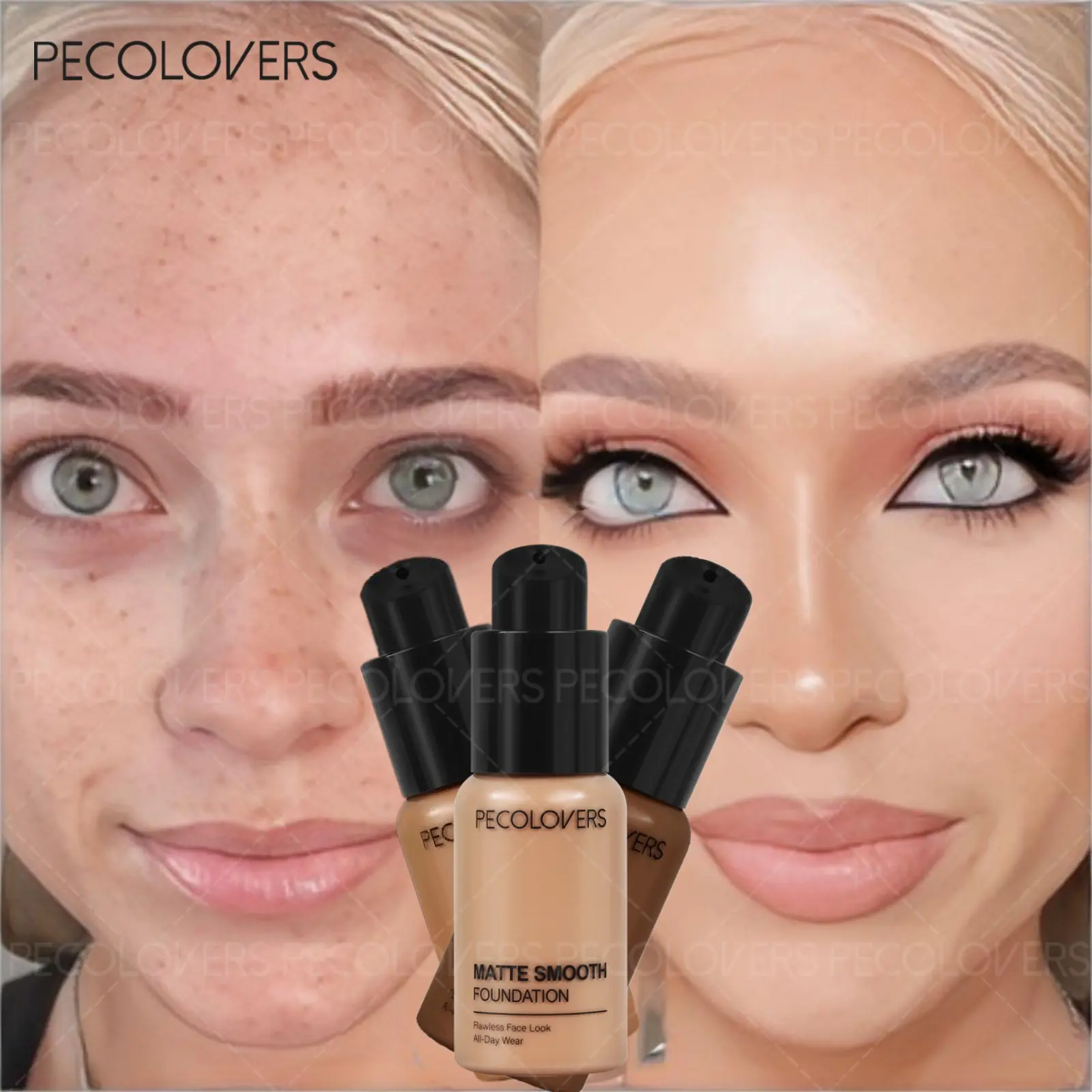 Liquid Foundation Effective Concealer Waterproof Sweat-resistant Makeup Professional Cosmetics Full Coverage Buildable Coverage Matte Base Makeup Base Blurring Foundation Longwearing Waterproof Makeup