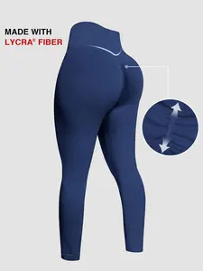 Pro-Level Lycra Fabric High Waist Yoga Pants, High-Strength Body Sculpting Leggings,Squat-Proof Seamless Compression Tights for Women,Tummy control and hip lift yoga pants, Soft Stretchy,Seamless High Compression Yoga Pants for Training