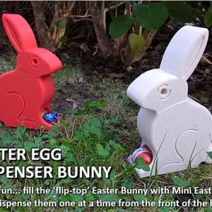 3D Printed Easter Bunny Candy Dispenser - 6 Inch Tall with Removable Top, Simple Dispensing Mechanism for Jelly Beans & Chocolate Eggs