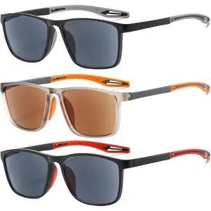 Reader Sunglasses 3 Pack Reading Sunglasses for Men Sporty TR90 Frame UV400 Full Lens Outdoor Reader Lightweight