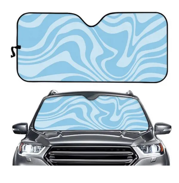 Groovy Blue Swirl Sunshade for Car Windshield | Womens Car Accessories