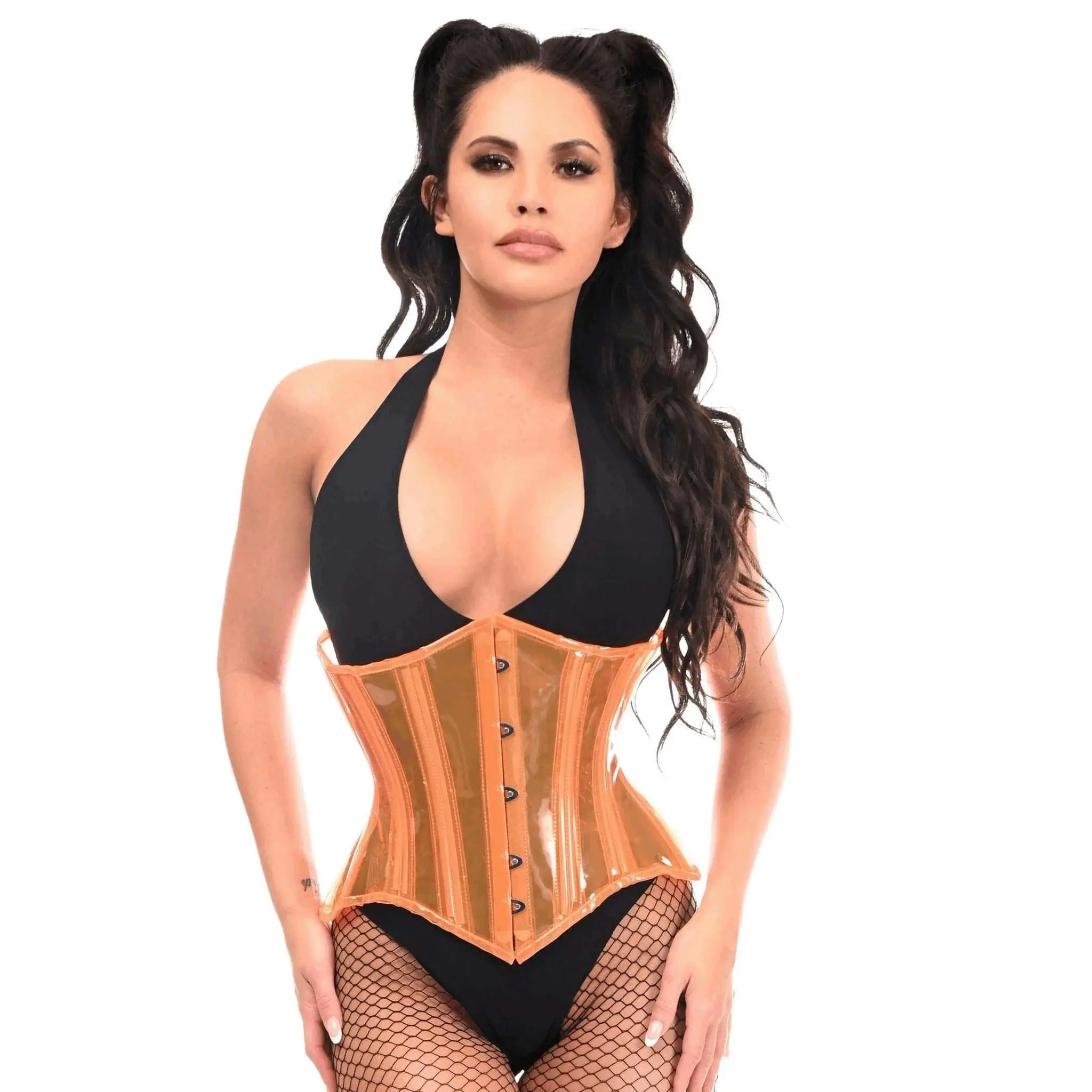 Clear Under Bust Corset Fabric Womenswear Curvy Flat Shapewear Underwear Comfort Lady Women Lace
