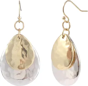 and  Mixed Metal Earrings for Women Dangling  Two Tone Boho Small Dangle Earrings