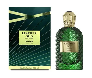 Anfar Leather Oud Pour Homme Eau De Parfum 3.4OZ 100ml Vetiver Labdanum Birch Sandalwood Patchouli Masculine Fragrance