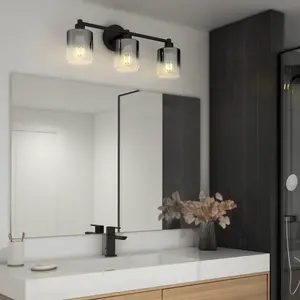Haze modern 3-light bathroom vanity light  glass