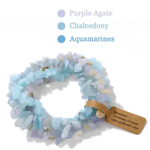Purple Agate Chalcedony and Aquamarine