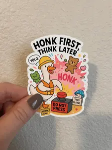 Silly Goose Vinyl Sticker, Funny Meme Cute Goose Aesthetic Gift water bottle stickers