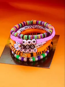 Stackable Halloween Bracelets, Pumpkin Skull Layered Chains, Gothic Style Jewelry, Adjustable Unisex Accessory for Parties & Festivals
