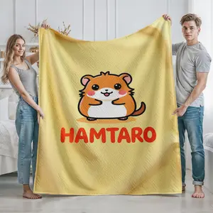 Cute Cartoon Hamster Print Soft Cozy Blanket for Home and Living Room Use Perfect for Adults and Teens Gift Idea for Christmas Thanksgiving and Winter Holidays Warm Plush Throw for Couch Bedroom or Bed