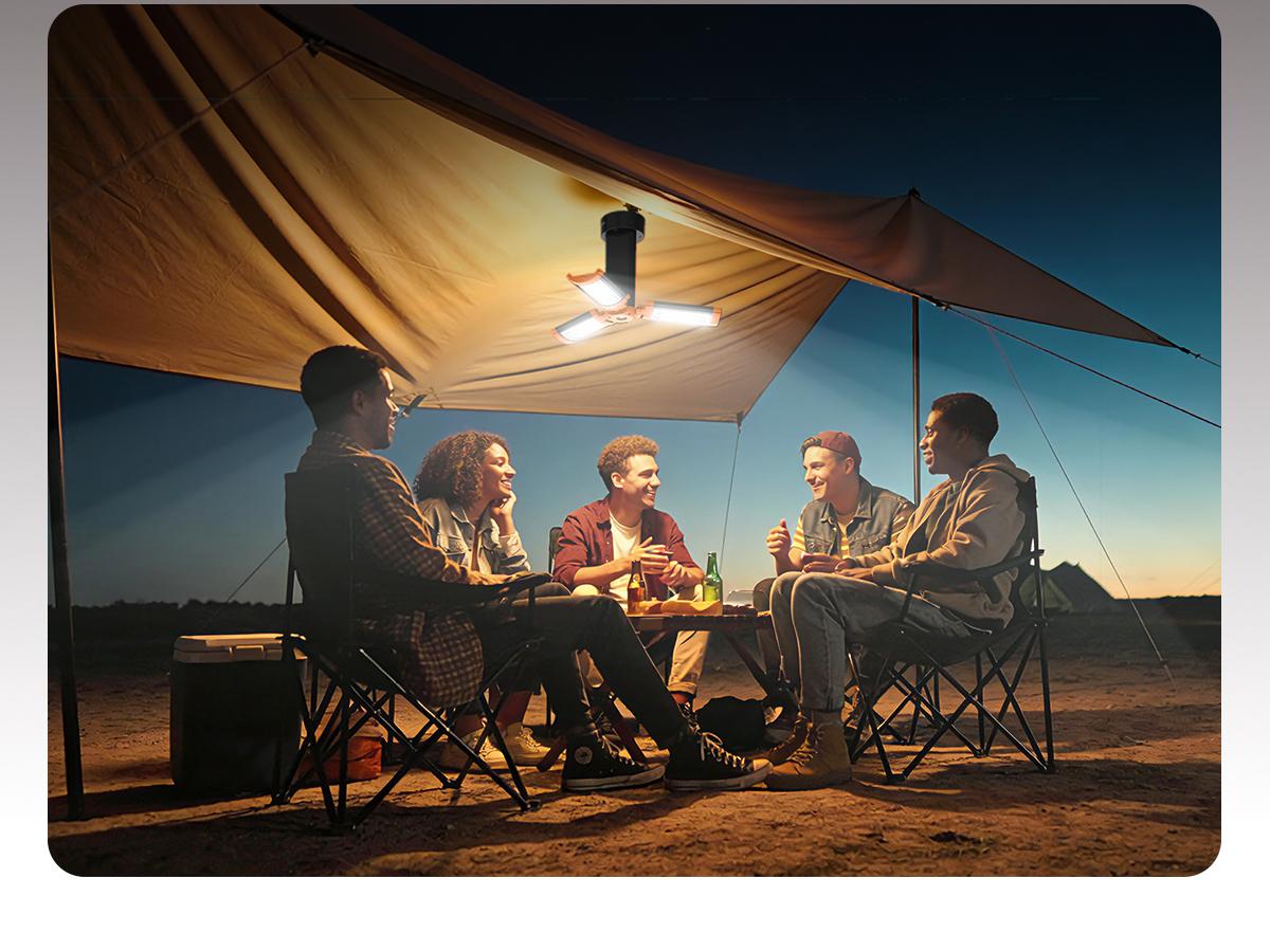 OGERY 2026 Remote-Controlled 2850LM Camping Lights with Tripod,  18000mAh Rechargeable Camping Lantern & LED Work Light, Detachable Tripod Stand up to 6.7 ft, 3 Lamp Heads for Camping & Emergency Use