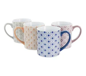 Mr. Coffee Bliss 4Pc 20oz Stoneware Mug Set in Assorted