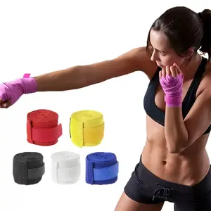 Cotton elastic hand wrap for boxing, breathable wrist wrap for sparring/kickboxing, breathable elastic wrist support band—suitable for outdoor combat and various sports activities.