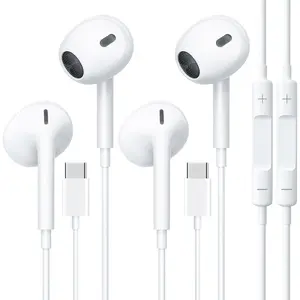 2 Packs USB C Headphones for , in-Ear Type C Earphones with Microphone & Volume Control, USB Earphones for  17/16/15 Pro Max Plus, iPad, Galexy S23/S22/S21/S20/Ultra Note 10/20