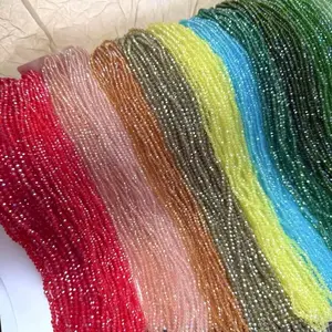 4mm Crystal Glass Beads Flat Faceted Loose Spacer Glass Beads for Jewelry Making Jewelry DIY  10strings （1000-1100pcs)