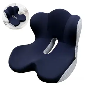 [Mother's Day Gift] Non-Slip Memory Foam Seat Skin-Friendly Extended Zipper Easy Remove Wash Back Support Cushion Home & Outdoor & Car & Office,Sciatica Relief for Long Drives.