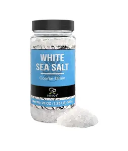 Soeos Sea Salt, Coarse Grain, 20 Oz (1.25 Pound), Non-GMO, Nature Himalayan White Salt, Rock Salt for Grinder Refill (Pack of 1)