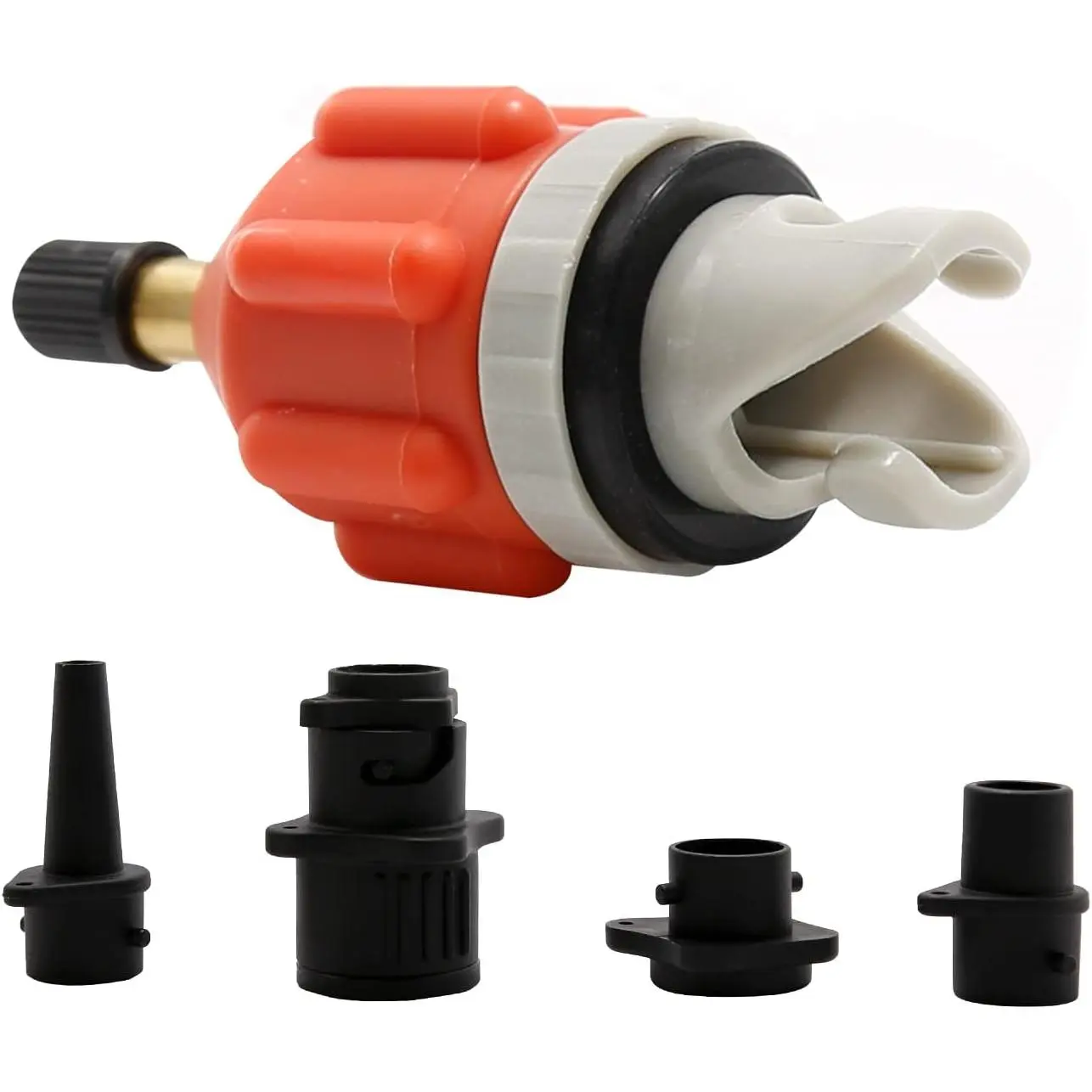 SUP Pump Adaptor Inflatable Boat Air Pump Air Valve Adapter Kit Paddleboard Air Nozzle Multifunctional Conversion  Air Adapter with 4 Air Valve Nozzles