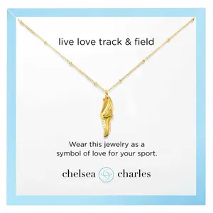 CC Sport Gold Track and Field Winged Shoe Charm Necklace