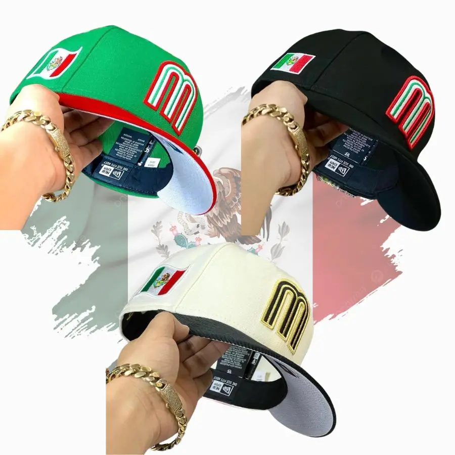 Mexican Flag Trucker Style Baseball Cap, Unisex Mesh Hat with an Adjustable Strap for Outdoor Sun Protection, National Flag Hats, Baseball Pattern Hats