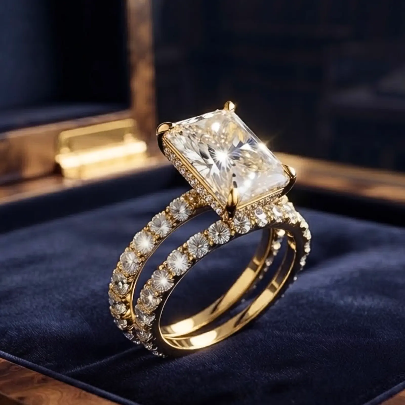 Elegant Women's 2PC Engagement Ring Set – Sparkling Wedding Bands, Promise Ring for Everyday Wear & Special Occasions