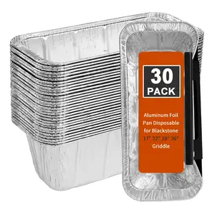 Grease Cup Liners For Blackstone Griddle 5017 - Accessories, Disposable Grill Tray  Aluminum Foil Drip Pan Catcher Liner 17 22 28 36 Inch (30 Pack)