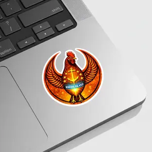 Rhode Island Bird Sticker, Resist Sticker, Anti ICE Activist Art, Rhode Island Red Rooster Resistance Sticker