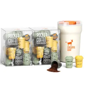Gift Combo CHEERFULGOAT Hazelnut Coffee Pods 30 Cups Total Cold Brew Americano Latte Travel 3.8g Single Serve Pods for Hot & Iced Coffee Beverage