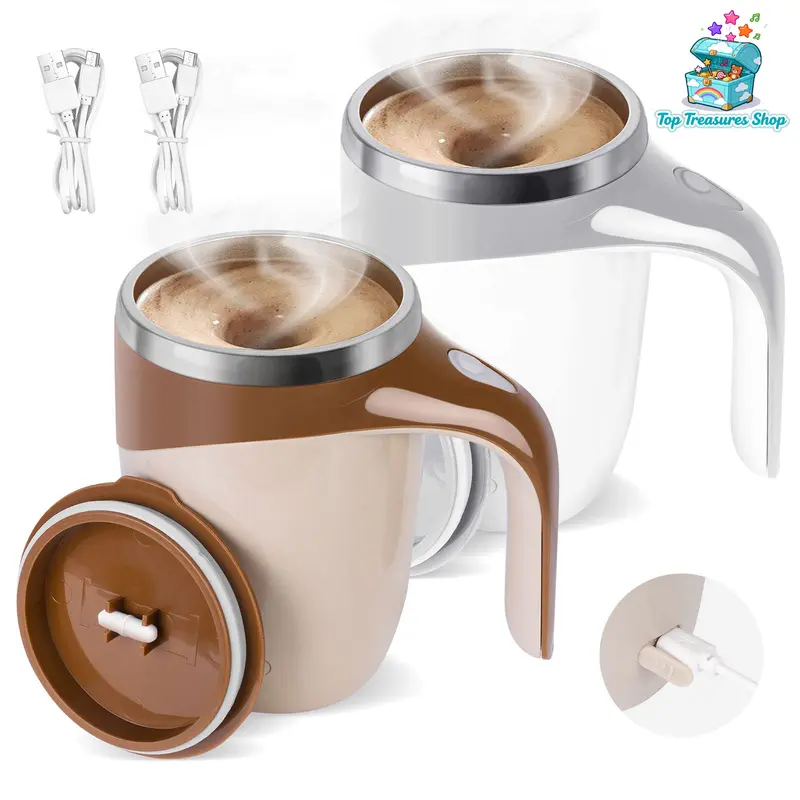 Zorara 304 Kitchen-Grade Stainless Steel Automatic Magnetic Self-Stirring Coffee Mug - Portable USB Rechargeable Mixing Cup with Solid Lid for Adults, Small Size, Cafe/Hotel/Daily Use, Washable for Coffee Powder, Milk, Tea