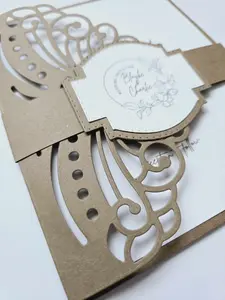 A set 10 pieces of Customized beautiful unique Classy handmade Wedding Invitations, Elegant Invitation with Envelopes