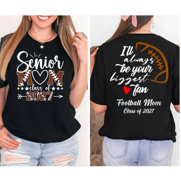 Senior Football Mom Class of 2027 Shirt, Proud Mom Graduation Tee, Football Senior Night Gift, Class of 2027 Mama Shirt