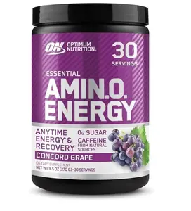 Optimum Nutrition Essential Amin.O. Energy Concord Grape 9.5 oz 30 Servings Amino Blend with Caffeine for Energy & Focus