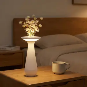 Flower Table Lamp for Bedroom, Aesthetic Bedside Night Light, Minimalist Ambient Lamp for Nightstand, Cozy Warm Glow Decorative Light for Room Decor, Living Room, Shelf and Home Styling