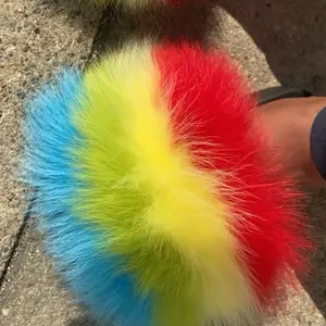 Colorful Rainbow Genuine Slides size Skittles 6.5,7,8.5,9,9.5,10,10.5,11,