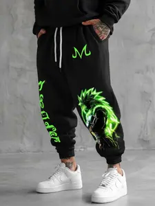 Men's & Women's Active Athletic Workout Jogger Sweatpants with Pocket, Anime Print Casual Pants, Heavyweight, Drawstring Waist, Fitness & Streetwear