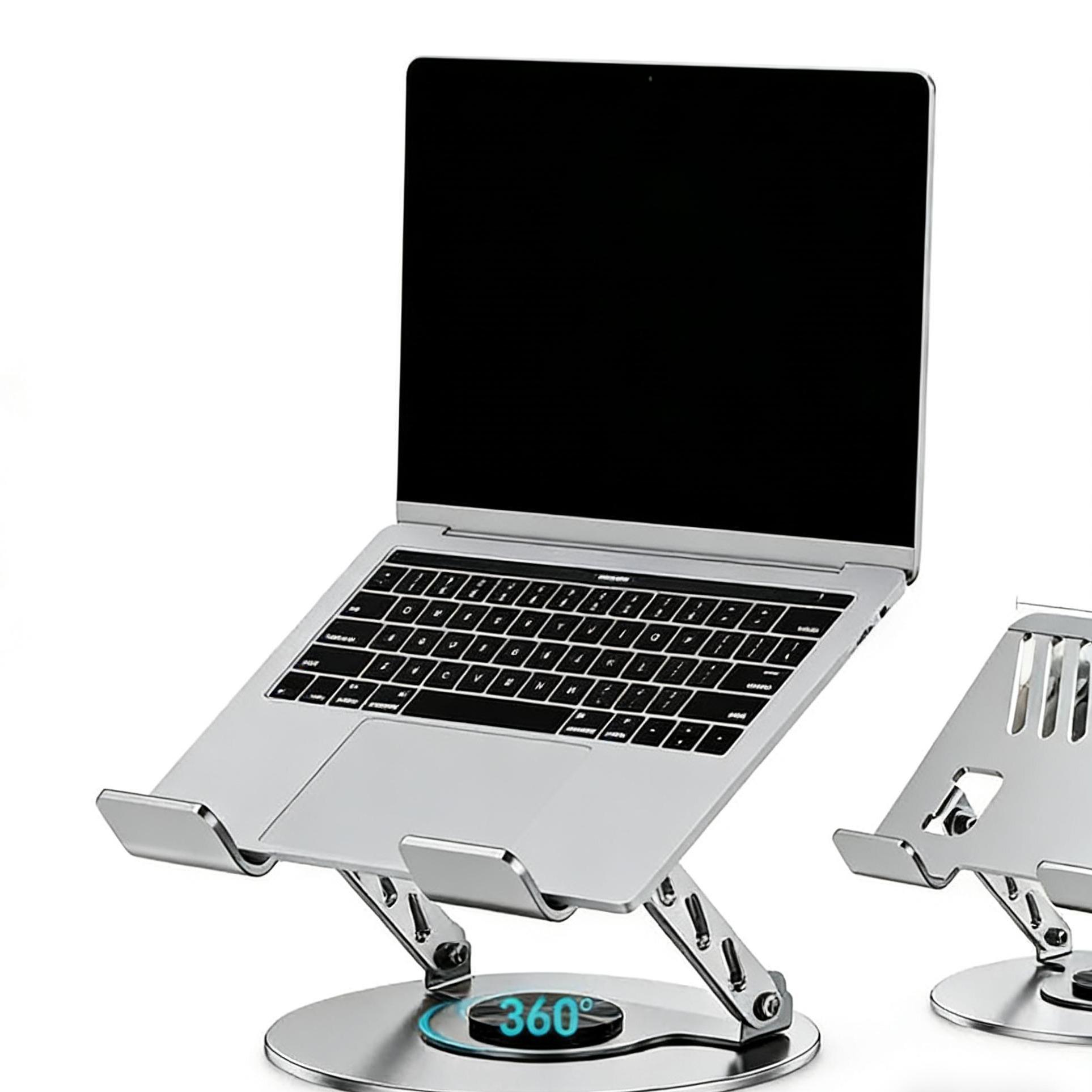 360° Rotating Aluminum Laptop Stand - Adjustable, Foldable 2-in-1 Multifunctional Hub, Portable Holder for Gaming Laptops, Mobile Devices, MacBook-Compatible, Mother’s Day Gift for Working Moms