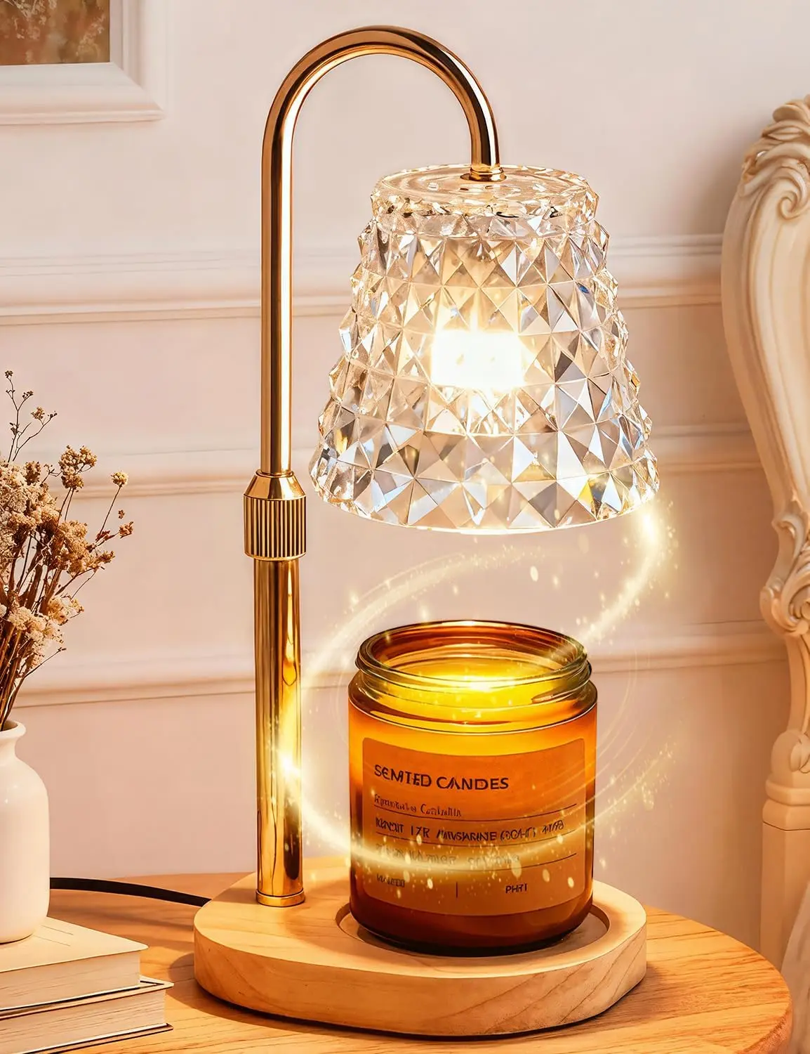Candle Warmer Lamp with Timer Dimmable Candle Warmer Birthday Gifts for Women Mom Sister, House Warming Gifts New Home Room Decor, Height Adjustable Wax Melts Warmer for Jar Candles sminder Decorative Fragrance