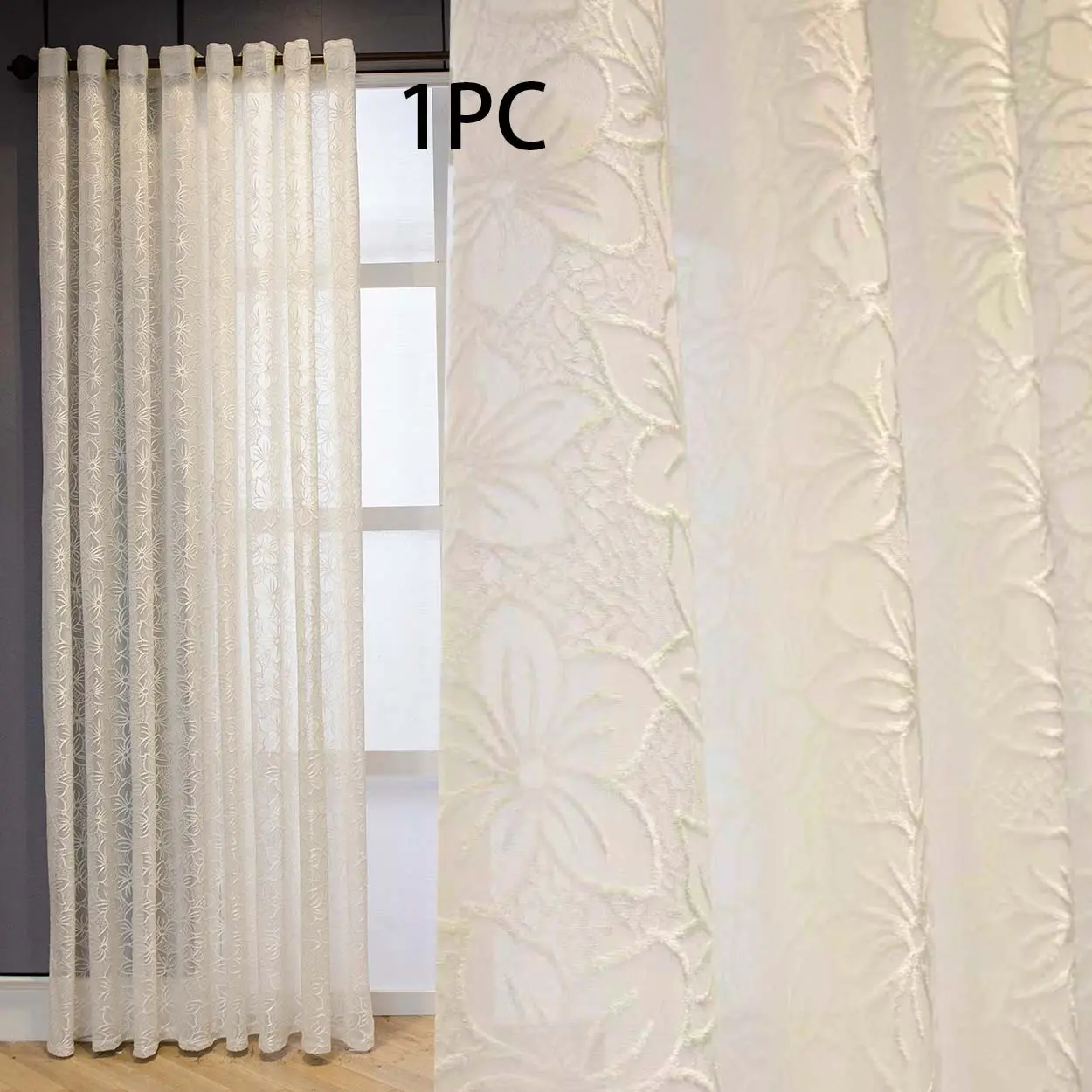 Vintage Fashion Hollow Design Curtain, Easy Installation Simple Style Curtains for Living Room Balcony Bedroom Dining Room, Multi-Functional Decorative Curtains, Home Textile