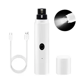 LED Light Pet Nail Grinder, USB Rechargeable Dog Cat Trimmer Portable Hair Removal Roller