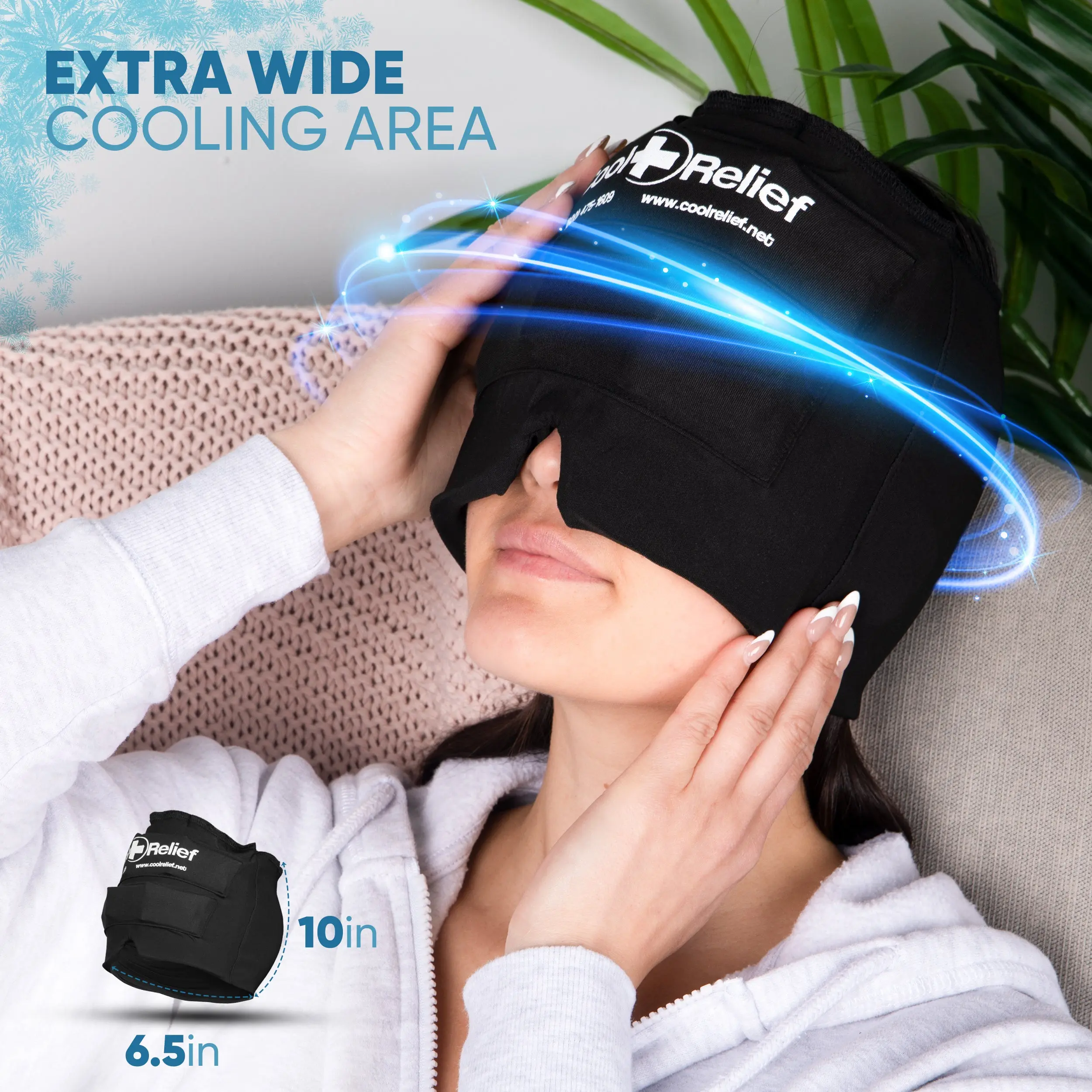 Cool Relief Soft Gel Migraine Ice Head Wrap Cap, Ice Pack for Headache Relief