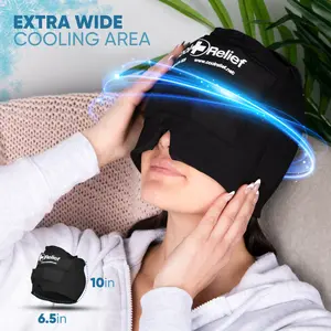 Cool Relief Soft Gel Migraine Ice Head Wrap Cap, Ice Pack for Headache Relief