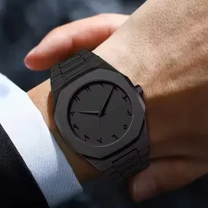 Premium Black Ceramic Watch with Roman Numerals and Sleek Design for Men