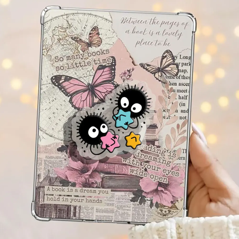 Cute Soot Sprites Anime Spirited Away Kindle Grip Book Bookish Magnetic Kindle Grip Book Lover Kindle Accessories Phone Holder PopSocket Phone Grip Magnetic Pop Socket Phone Grip