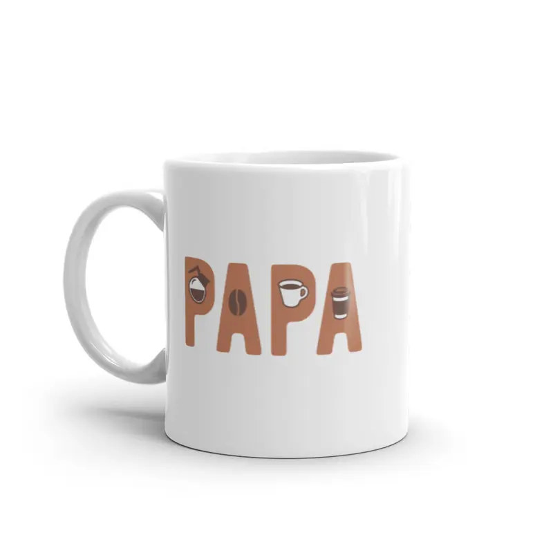 Papa Coffee Mug Funny Cool Father's Day Coffee Bean Roast Novelty Cup - 11oz Funny Coffee Mugs Ceramic Printed Drinkware Cup
