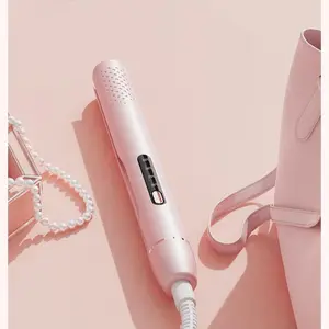 Hair straightener 1.18-inch 2-in-1 hair straightener with 6 temperature settings LCD display, 4-speed control floating board styling, multi-purpose curling hair straightener, dual use 10 million negative ion