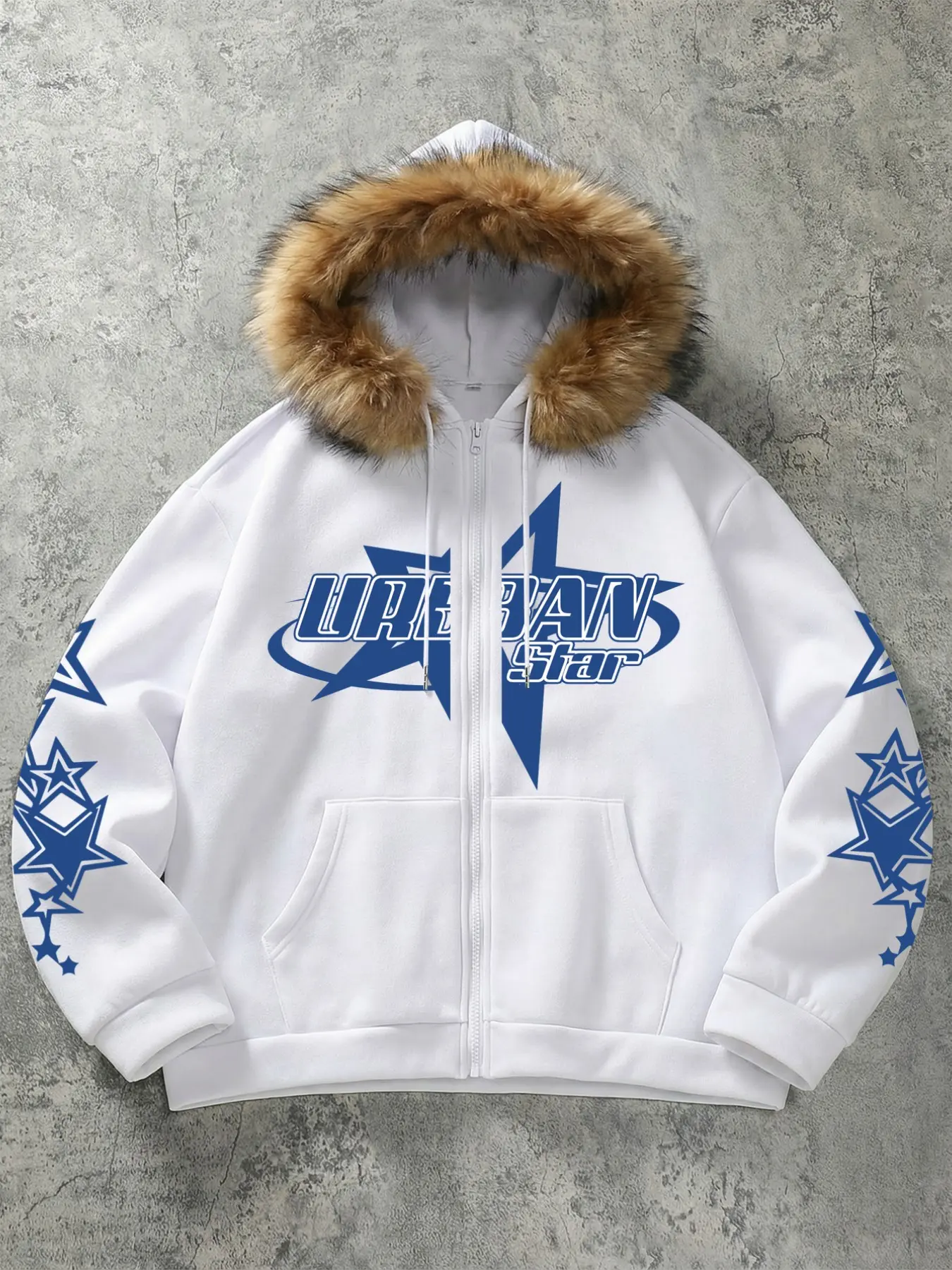 Y2K Cybercore Star Graphic Full Zip Hoodie - Unisex American