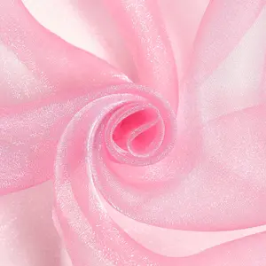 Pink Crystal Organza Fabric| Poly-Blend 58"—Sold by the Yard