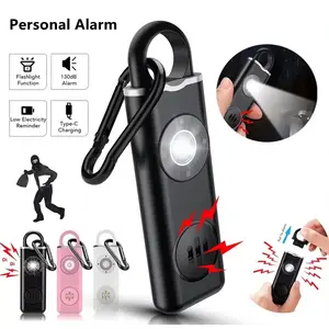 Self Defense Alarm 130dB Loud Carrying Scream Loud Panic Alarm Rechargeable Self Defense Electronic Device Flashlight for Women, Children, Elderly Personal Alarm Top Choice for Gifts to Family Valentine’s Day gift